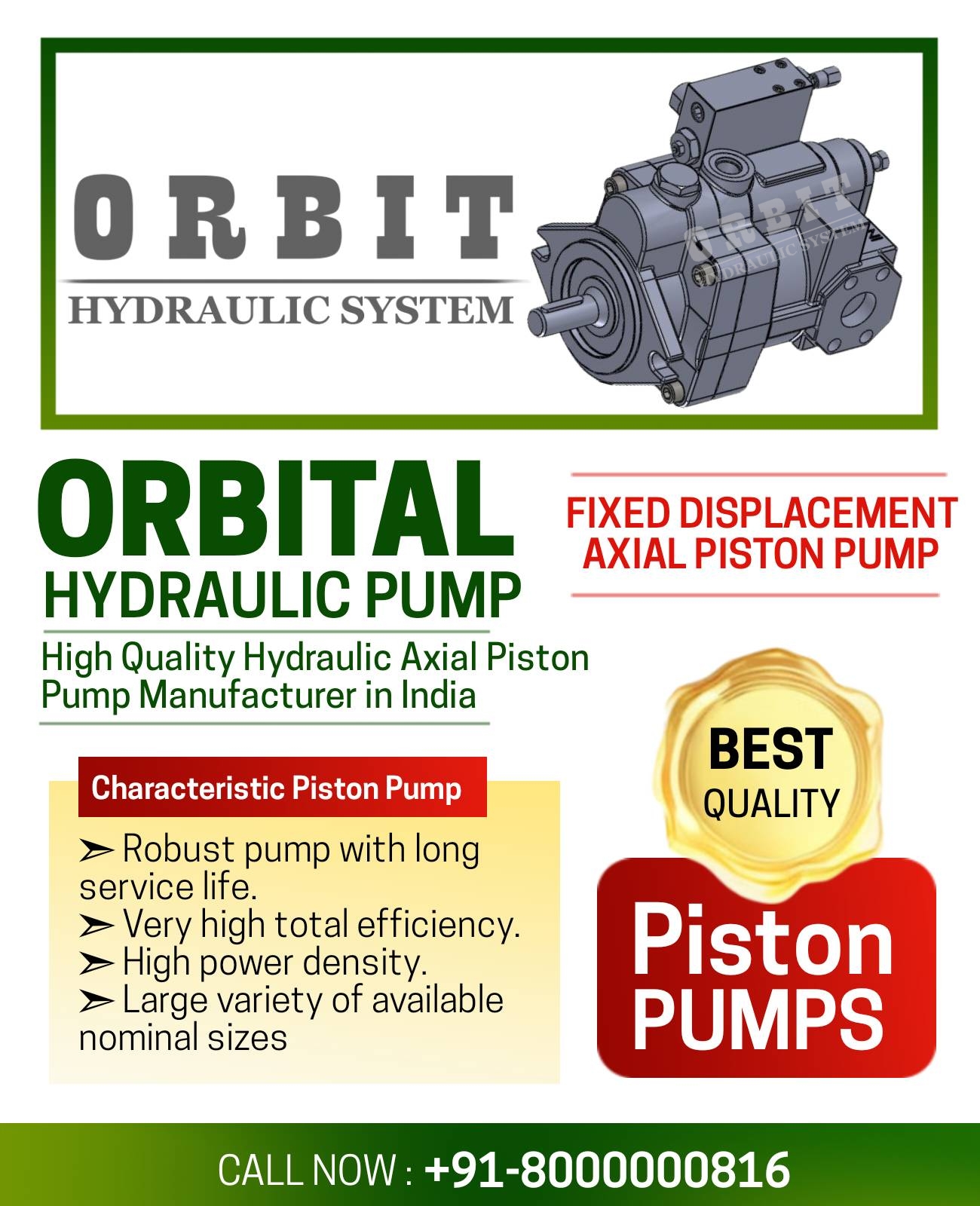 Omax Hydraulic Piston Pump